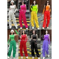 Bộ Tập Gym Nữ, Quần áo Tập Nữ Áo Thun Quần Kaki ô Rê Phong Cách Cá Tính, Năng động