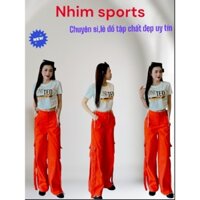 Bộ tập thể thao ao rút sườn phối quần kaki xuông túi hộp tập gym,erobic,dân vũ, zumba,shuffledance [LT-03)