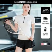 Bộ tập thể thao ngắn [Louro S13], đồ tập gym, pickleball, yoga với áo phối lưới và quần 2 lớp