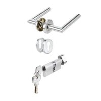 Bộ Tay Nắm Gạt Nắp Chụp Tròn Kiểu G Kèm Ruột Khóa Hafele 911.78.784