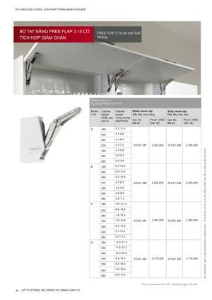 Bộ tay nâng 1 cánh Hafele Free Flap 3.15 xám D 372.91.346