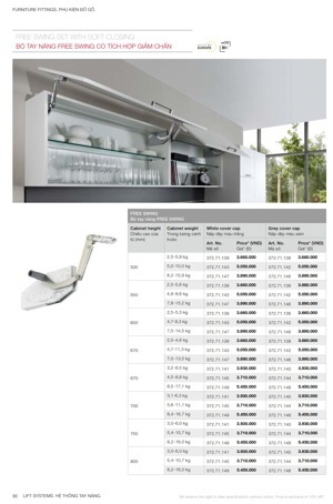 Bộ tay nâng Free Swing S5SW Hafele 372.71.142