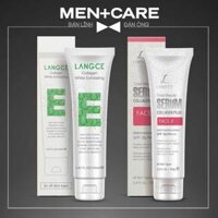 Bộ Tẩy Tế Bào Chết Collagen Cấp Ẩm Ngừa Mụn 100ml và Serum Đẹp Da Mặt - Nhau Thai Cừu 100ml LANGCE cho Nam