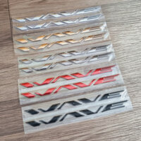 Bộ tem chữ nổi WAVE dán trang trí dàn áo Wave A, Wave 125i, Fu led chất liệu nhựa cứng mạ crom bóng zin