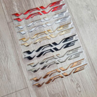 Bộ tem chữ WAVE thái chất liệu nhựa cứng mạ crom bóng dán xe WAVE thái siêu cao cấp