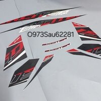 Bộ tem dán xe EXCITER 150 đỏ đen 2021