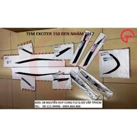 BỘ TEM EXCITER 150 ĐEN NHÁM 2017 CHÍNH HÃNG YAMAHA