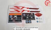 BỘ TEM GỒM CHỮ SH MÀU ĐỎ VÀ THÔNG SỐ BẮNG DECAL DÁN XE HONDA SH Ý 2010
