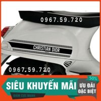 Bộ Tem Rời Dán Xe Christian Dior dán xe Vespa S 125 trắng
