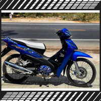 Bộ tem rời dán xe Wave A 110 xanh dương mẫu team lửa cực hot-  Hàng cao cấp, không bay màu