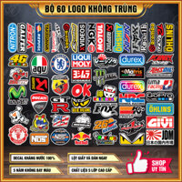 Bộ tem tấm 60 logo không trung chất liệu chống thấm nước trang trí xe máy nón bảo hiểm phượt racing