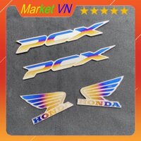 Bộ Tem Titan GR5 Chữ, Cánh Chim Honda Dán Cho PCX