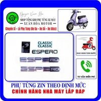 Bộ tem Vespa ESPERO (Chất liệu nhựa ABS cao cấp, công nghệ mạ Niken Crom sáng bóng, hàng chính hãng Nhà máy Espero)