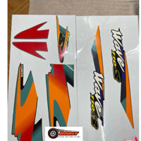 Bộ tem wave thái 110, hàng cao cấp 3 lớp, màu đỏ đen | RABIT