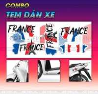 Bộ Tem Xe Đa Vị Trí Chủ Đề Cờ Pháp | CBV109 FRANCE | Dán Mọi Dòng Xe Máy, Xe Điện Chống Nước, Bền Màu