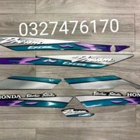 Bộ tem xe DREAM lùn Exces ba lớp màu xanh cao cấp