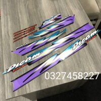 Bộ tem xe Dream lùn Exces ba lớp màu tím xịn cao cấp