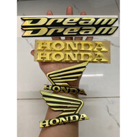 Bộ tem xe honda dream chữ nổi mạ vàng , tem xe hàng nhập Thái Lan chất lượng cao , hàng mới 100% , giá bán lẻ như bán sỉ