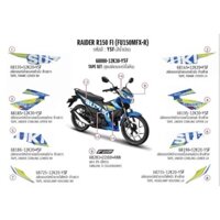 bộ tem xe raider 150Fi xanh Gp (2017-2018)