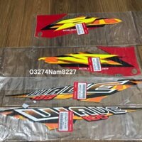 Bộ tem xe WAVE 100 S Thái đỏ, cam lửa chính hãng Honda