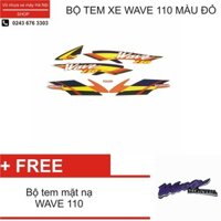 Bộ tem xe Wave 110 màu đỏ