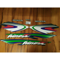 bộ tem xe wave alpha xanh nhớt máy trắng