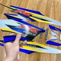 Bộ tem xe Wave RS đời 2008 màu Xanh Dương - Tem 3 lớp cao cấp