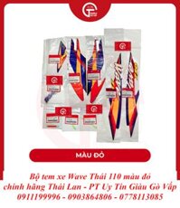 Bộ Tem Xe Wave Thái 110 Màu Đỏ Chính Hãng Thái Lan