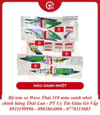 Bộ Tem Xe Wave Thái 110 Màu Xanh Nhớt Chính Hãng Thái Lan