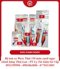 Bộ Tem Xe Wave Thái 110 Màu Xanh Ngọc Chính Hãng Thái Lan