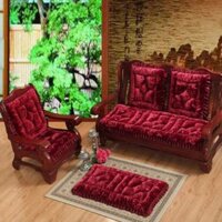 Bộ thảm nhung lót ghế màu đỏ