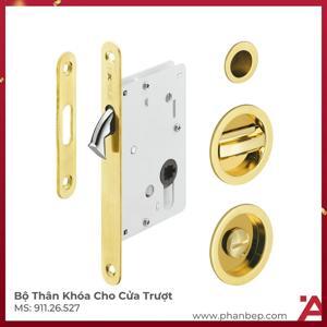 Bộ thân khóa cho cửa trượt màu đồng bóng PVD Hafele 911.26.527