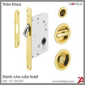 Bộ thân khóa cho cửa trượt màu đồng bóng PVD Hafele 911.26.527