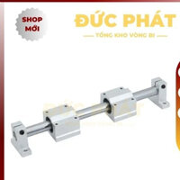 Bộ Thanh Ray Trục Trượt Tròn Phi 16 (1 Thanh Dài 0.5m + 2 Con trượt SCS + 2 Gối Đỡ SK) Dẫn Động Tuyến Tính Máy