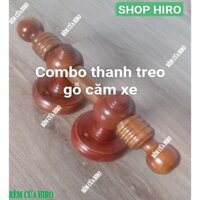 Bộ thanh thanh treo rèm màn cửa gỗ căm xe từ 1m đến 3.2m