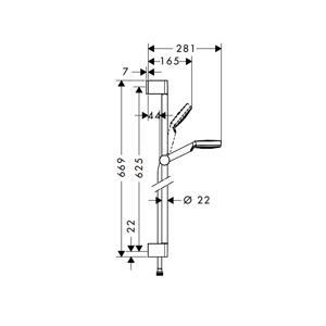 Bộ thanh treo sen tắm Hansgrohe 589.54.029