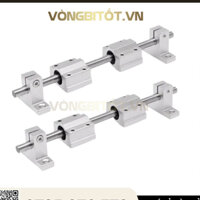 Bộ Thanh Trượt Tròn Trục 25mm (Gồm 2 thanh trượt tròn SC25 + 4 Hộp trượt + 4 Gối đỡ)