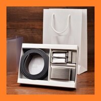 Bộ thắt lưng nam 2 mặt khóa - dây nịt nam da mềm 2 đầu