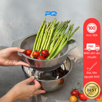 Bộ thau chậu trộn kèm rổ lọc rửa rau củ quả inox 304 kaiyo