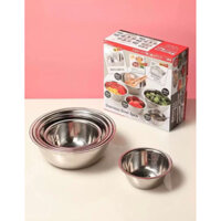 Bộ thau inox có định lượng cao cấp 5pcs - Stainless-steel bowl set 5 cái