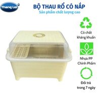 Bộ Thau Rổ Có Nắp Úp Chén Bát, Úp Bình Sữa Cho Bé - Kem Sữa