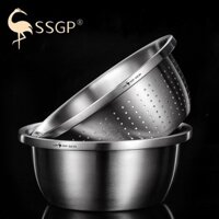 Bộ thau rổ inox 304 loại mờ Cao Cấp tiện lợi SSGP -B11