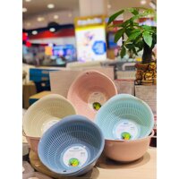 Bộ Thau Rổ Nhựa Cao Cấp Yoko INOCH - Nhựa Cao Cấp Chắc Chắn Sang Trọng, Gọn Gàng, An Toàn Cho Sức Khoẻ - 23cm,Xanh Bạc Hà