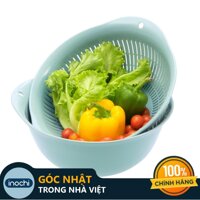 Bộ Thau Rổ Nhựa Cao Cấp Yoko INOCH - Nhựa Cao Cấp Chắc Chắn Sang Trọng, Gọn Gàng, An Toàn Cho Sức Khoẻ - 35cm,Xanh Dương