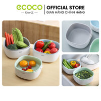 Bộ thau rổ nhựa Ecoco 2 lớp kèm quai xách đa năng cao cấp, nhựa PP an toàn tuyệt đối 2024