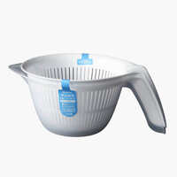 Bộ thau rổ nhựa Nhật Bản Nakaya 880ml có quai cầm - Hachi Hachi Japan Shop