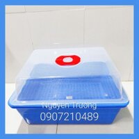 Bộ thau rổ úp chén bát có nắp nhựa Hiệp Thành