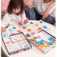 Bộ thẻ chữ cái và số đếm 3D cao cấp bằng gỗ loại đặc biệt Flash card 3D cho bé