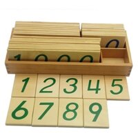 Bộ thẻ học số 1 đến 9000 - giáo cụ Montessori bản trường học cỡ to