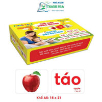 Bộ Thẻ Học Thông Minh Flashcard Thế Giới Xung Quanh Việt Hà Khổ A5 (Bìa Vàng) - Song Ngữ Anh Việt